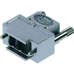 D-Sub connector housing, size: 1 (DE), straight 180°, cable Ø 1.5 to 7.5 mm, thermoplastic, shielded, silver, 09670090493160