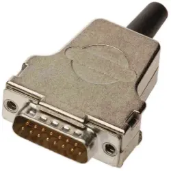 D-Sub connector housing, size: 2 (DA), straight 180°, cable Ø 3 to 12.5 mm, metal, gray, 09670150322280