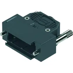 D-Sub connector housing, size: 2 (DA), straight 180°, cable Ø 3.3 to 8.5 mm, thermoplastic, silver, 09670150432160