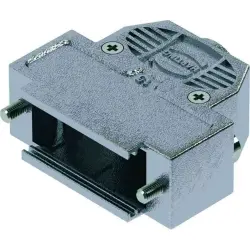 D-Sub connector housing, size: 2 (DA), straight 180°, cable Ø 3.3 to 8.5 mm, thermoplastic, silver, 09670150443160
