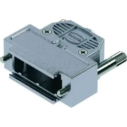 D-Sub connector housing, size: 2 (DA), straight 180°, cable Ø 3.3 to 8.5 mm, thermoplastic, shielded, silver, 09670150493160