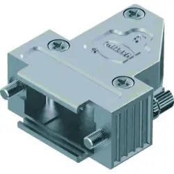 D-Sub connector housing, size: 1 (DE), angled 40°, zinc die casting, gray, 61030010013160