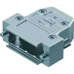 D-Sub connector housing, size: 2 (DA), straight 180°, zinc die casting, silver, 61030010016160