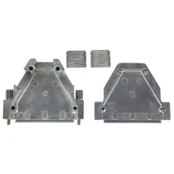 D-Sub connector housing, size: 3 (DB), straight 180°, zinc die casting, silver, 61030010017010