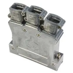 D-Sub connector housing, size: 5 (DD), angled 5°, straight 180°, angled 5°, zinc die casting, silver, 61030010119010