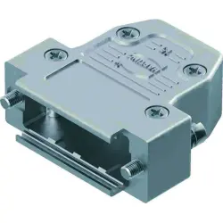 D-Sub connector housing, size: 2 (DA), straight 180°, zinc die casting, gray, 61030011016160