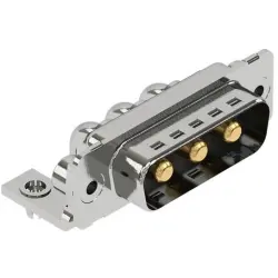 D-Sub plug, 3 pole, 3W3C, angled, solder pin, 09692009006