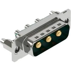 D-Sub plug, 3 pole, 3W3, straight, solder pin, 09692009147