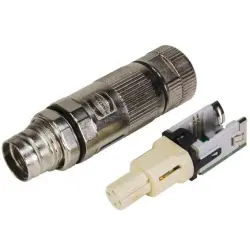 Jack, M12, 4 pole, IDC connection, screw lock/push-pull, straight, 20820052001
