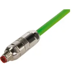 Plug, M8, 4 pole, screw locking, straight, 21021451405