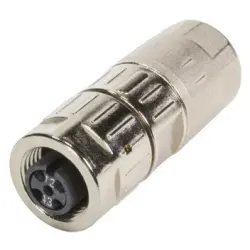 Jack, M12, 4 pole, screw locking, straight, 21033222410