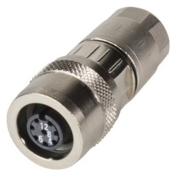 Jack, M12, 8 pole, crimp connection, Outer Push-Pull, straight, 21038212830