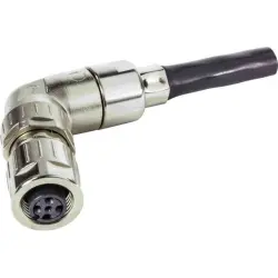Jack, M12, 5 pole, crimp connection, screw locking, angled, 21038214511