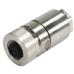 Jack, M12, 5 pole, crimp connection, screw locking, straight, 21038412535