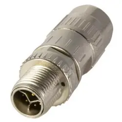 Plug, M12, 8 pole, crimp connection, screw locking, straight, 21038611805