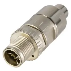 Plug, M12, 8 pole, crimp connection, screw locking, straight, 21038611814