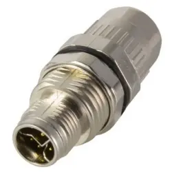 Plug, M12, 8 pole, crimp connection, screw lock/push-pull, straight, 21038611825