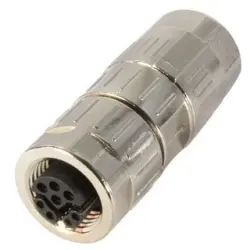 Jack, M12, 8 pole, crimp connection, screw locking, straight, 21038612805