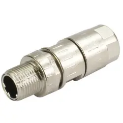 Plug, M12, 4 pole, crimp connection, screw locking, straight, 21038811406