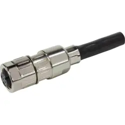 Jack, M12, 4 pole, crimp connection, screw locking, straight, 21038812411
