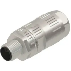 Plug, M12, 4 pole, crimp connection, screw locking, straight, 21038961410