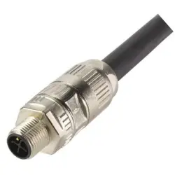 Plug, M12, 4 pole, crimp connection, screw locking, straight, 21038961415