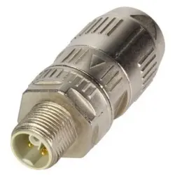 Plug, M12, 5 pole, crimp connection, screw locking, straight, 21038961515