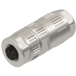 Jack, M12, 4 pole, crimp connection, screw locking, straight, 21038962410