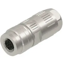 Jack, M12, 4 pole, crimp connection, Outer Push-Pull, straight, 21038962425