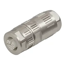 Jack, M12, 5 pole, crimp connection, screw locking, straight, 21038962510