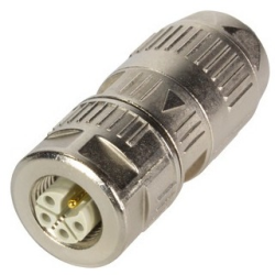 Jack, M12, 5 pole, crimp connection, screw locking, straight, 21038962515