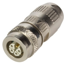 Jack, M12, 5 pole, crimp connection, Outer Push-Pull, straight, 21038962525