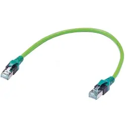 Patch cable, RJ45 plug, straight to RJ45 plug, straight, Cat 6A, PUR, 0.2 m, green, 09484747744002