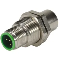 Panel feed through, M12 (5 pole, plug, B coded) to M12 (5 pole, socket, B coded), straight, 21033301300