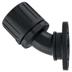 45° hose screw fitting, 36 mm, PA, IP66, black, (L) 98 mm, 166-23604