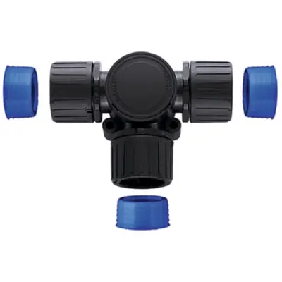 T connector, 23 mm, PA, IP66/IP67/IP68/IP69K, black, (L) 125 mm, 166-24902 - 1