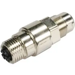 Panel feed through, M12 (8 pole, socket, X coded) to M12 (8 pole, socket, X coded), straight, 21033816815