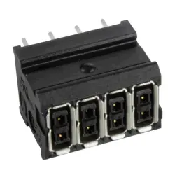 Female connector, 8 pole, straight, black, 02529081501