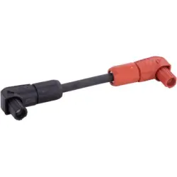 Connection cable, 0.5 m, socket, 1 pole angled to socket, 1 pole angled, 25 mm², AWG 4, 33506869256005