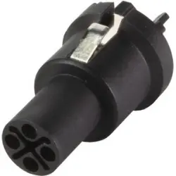 Panel socket, M12, 3 pole + PE, solder pins, straight, 21033092400
