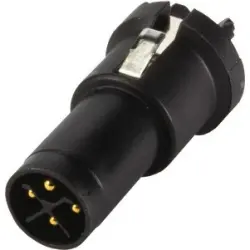 Panel plug, M12, 3 pole + PE, solder pins, straight, 21033091400