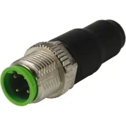 Plug, M12, 4 pole, straight, 21030301300