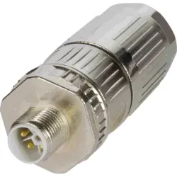 Plug, M12, 5 pole, push-in, screw locking, straight, 21129991510