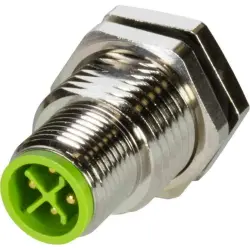 Panel feed through, M12 (4 pole, socket/plug), straight, 21433001400