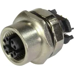 Panel socket, M12, 8 pole, solder pins, push pull, straight, 21033812852
