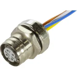 Panel socket, M12, 4 pole, push pull, straight, 21033712453