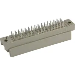 Male connector, type 2R, 48 pole, a-b-c, pitch 2.54 mm, solder connection, straight, gold-plated, 09281482902