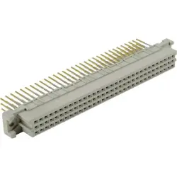 Female connector, type C, 96 pole, a-b-c, pitch 2.54 mm, press-in connection, straight, gold-plated, 09032968892