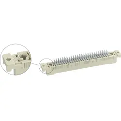 Female connector, type M, 64 pole, a-b-c, solder connection, straight, gold-plated, 09032606401