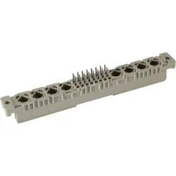 Female connector, type M, 64 pole, a-b-c, press-in connection, straight, gold-plated, 09032602840